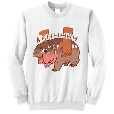 Moo Deng A Hh Hhhh Hippo Funny Sweatshirt