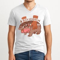 Moo Deng A Hh Hhhh Hippo Funny V-Neck T-Shirt