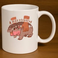 Moo Deng A Hh Hhhh Hippo Funny 11oz C Handle Ceramic Mug