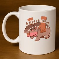 Moo Deng A Hh Hhhh Hippo Funny 11oz C Handle Ceramic Mug