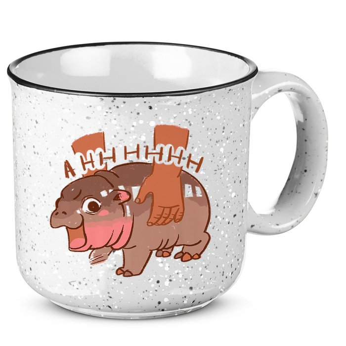 Moo Deng A Hh Hhhh Hippo Funny 15oz Campfire Ceramic Mug