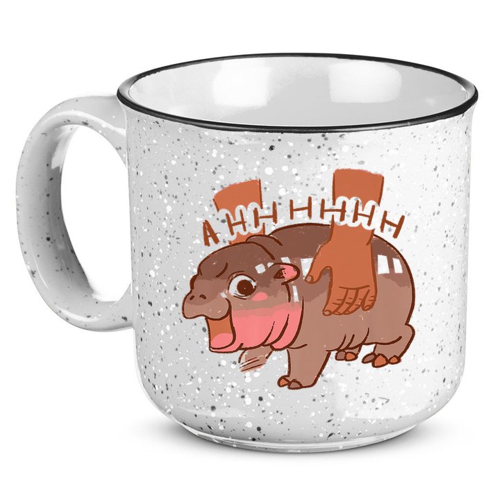 Moo Deng A Hh Hhhh Hippo Funny 15oz Campfire Ceramic Mug