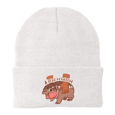 Moo Deng A Hh Hhhh Hippo Funny Knit Cap Winter Beanie