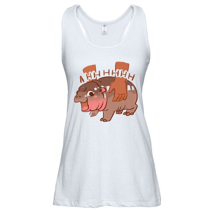 Moo Deng A Hh Hhhh Hippo Funny Ladies Essential Flowy Tank