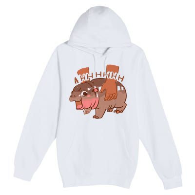 Moo Deng A Hh Hhhh Hippo Funny Premium Pullover Hoodie