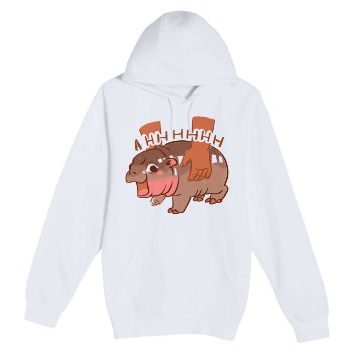 Moo Deng A Hh Hhhh Hippo Funny Premium Pullover Hoodie