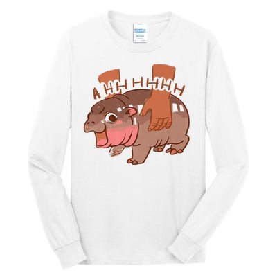 Moo Deng A Hh Hhhh Hippo Funny Tall Long Sleeve T-Shirt