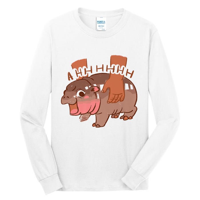 Moo Deng A Hh Hhhh Hippo Funny Tall Long Sleeve T-Shirt