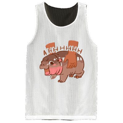 Moo Deng A Hh Hhhh Hippo Funny Mesh Reversible Basketball Jersey Tank