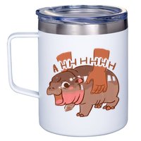 Moo Deng A Hh Hhhh Hippo Funny 12oz Stainless Steel Coffee Mug