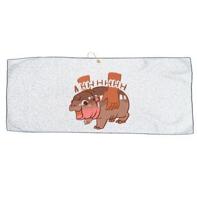 Moo Deng A Hh Hhhh Hippo Funny Large Microfiber Waffle Golf Towel