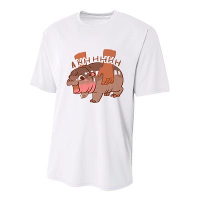 Moo Deng A Hh Hhhh Hippo Funny Youth Performance Sprint T-Shirt
