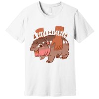 Moo Deng A Hh Hhhh Hippo Funny Premium T-Shirt