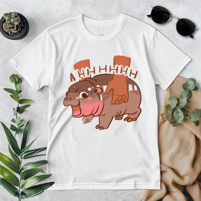 Moo Deng A Hh Hhhh Hippo Funny Premium T-Shirt