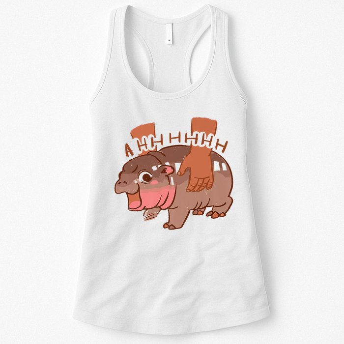 Moo Deng A Hh Hhhh Hippo Funny Womens Tank Top