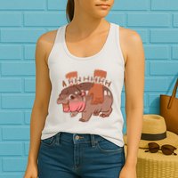 Moo Deng A Hh Hhhh Hippo Funny Womens Tank Top