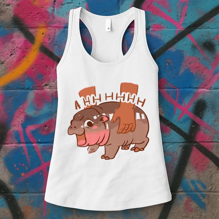 Moo Deng A Hh Hhhh Hippo Funny Womens Tank Top