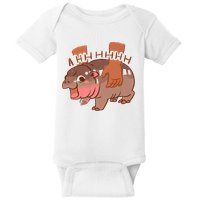 Moo Deng A Hh Hhhh Hippo Funny Baby Bodysuit