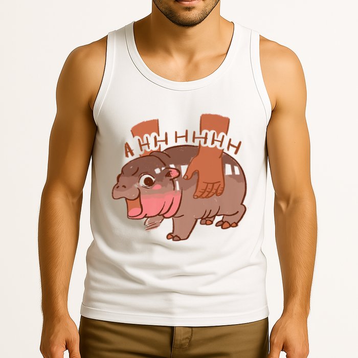 Moo Deng A Hh Hhhh Hippo Funny Tank Top