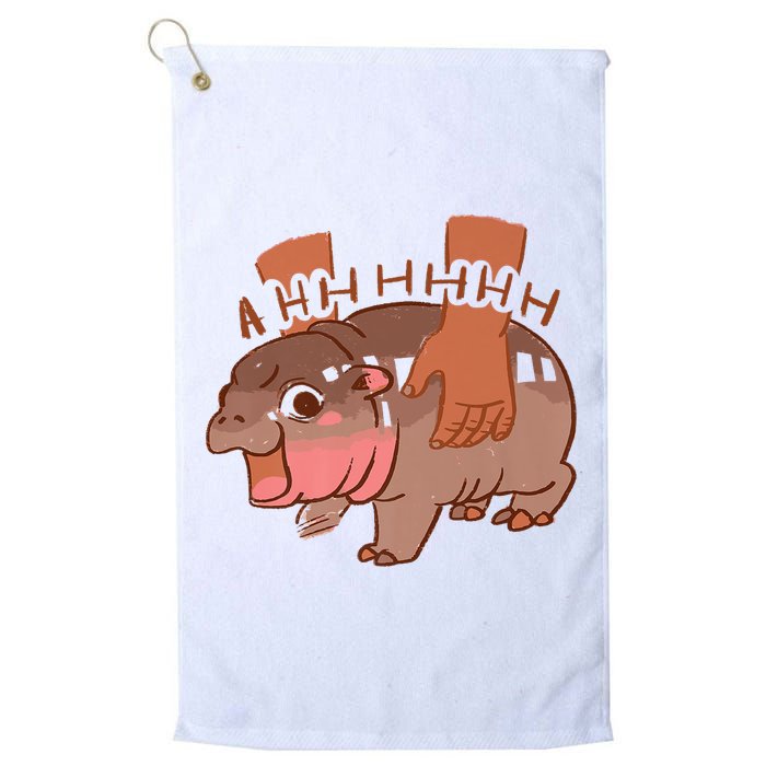 Moo Deng A Hh Hhhh Hippo Funny Golf Towel
