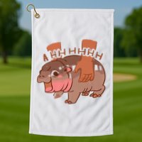 Moo Deng A Hh Hhhh Hippo Funny Golf Towel