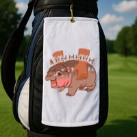 Moo Deng A Hh Hhhh Hippo Funny Golf Towel
