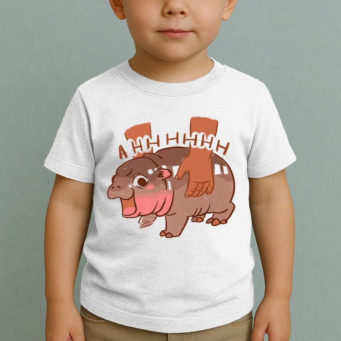 Moo Deng A Hh Hhhh Hippo Funny Toddler T-Shirt