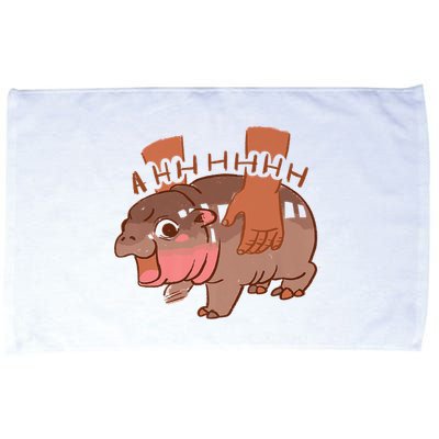 Moo Deng A Hh Hhhh Hippo Funny Microfiber Hand Towel