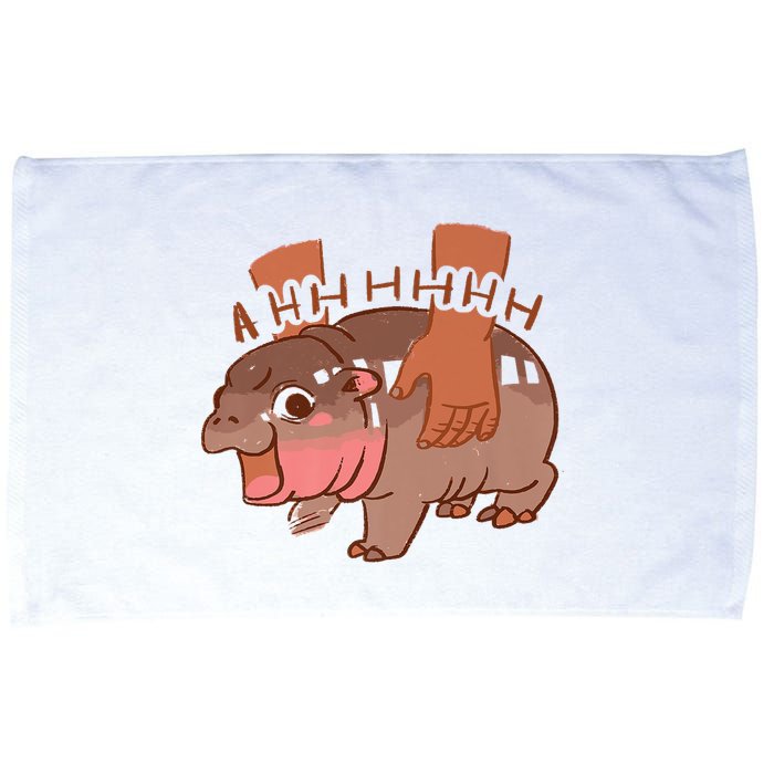 Moo Deng A Hh Hhhh Hippo Funny Microfiber Hand Towel