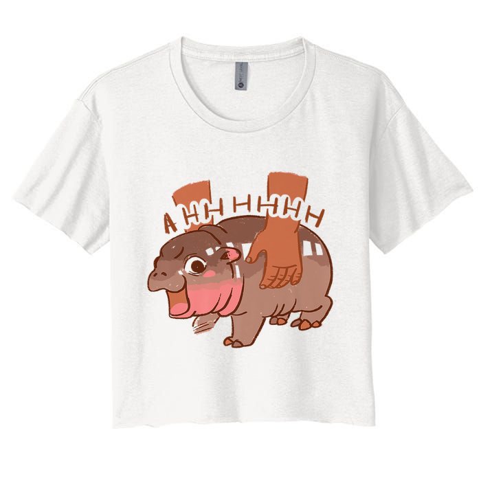 Moo Deng A Hh Hhhh Hippo Funny Crop Top