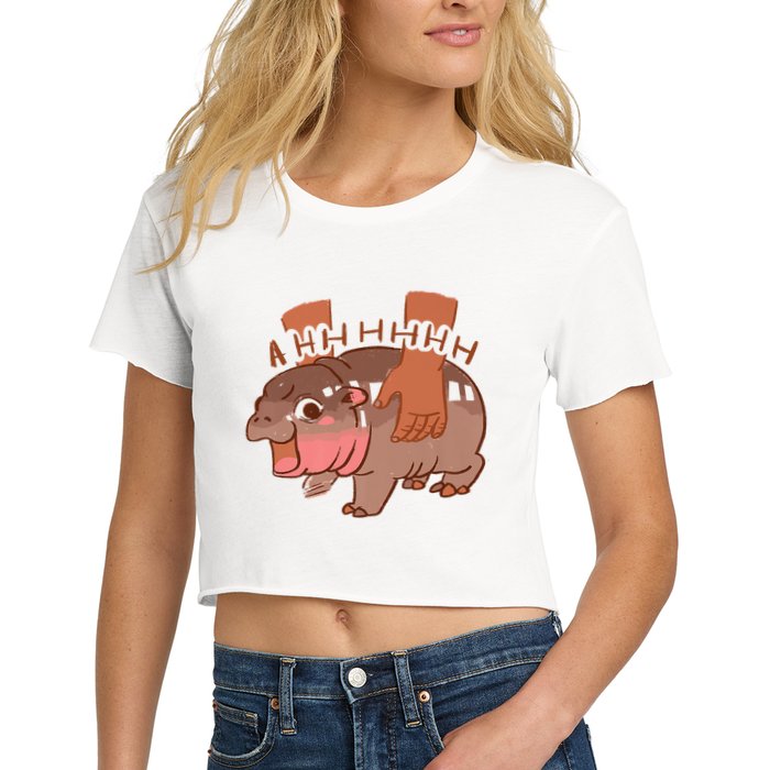 Moo Deng A Hh Hhhh Hippo Funny Crop Top