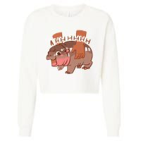 Moo Deng A Hh Hhhh Hippo Funny Cropped Pullover Crew