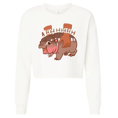 Moo Deng A Hh Hhhh Hippo Funny Cropped Pullover Crew