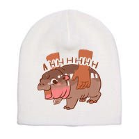 Moo Deng A Hh Hhhh Hippo Funny Short Acrylic Beanie