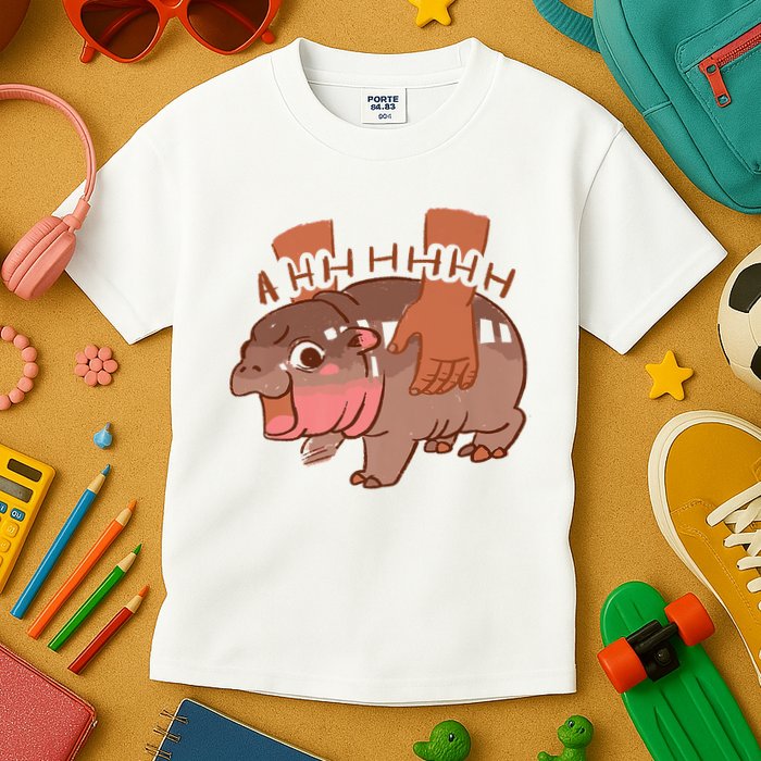 Moo Deng A Hh Hhhh Hippo Funny Kids T-Shirt