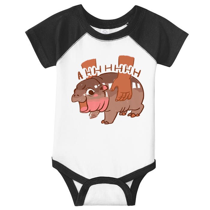 Moo Deng A Hh Hhhh Hippo Funny Infant Baby Jersey Bodysuit