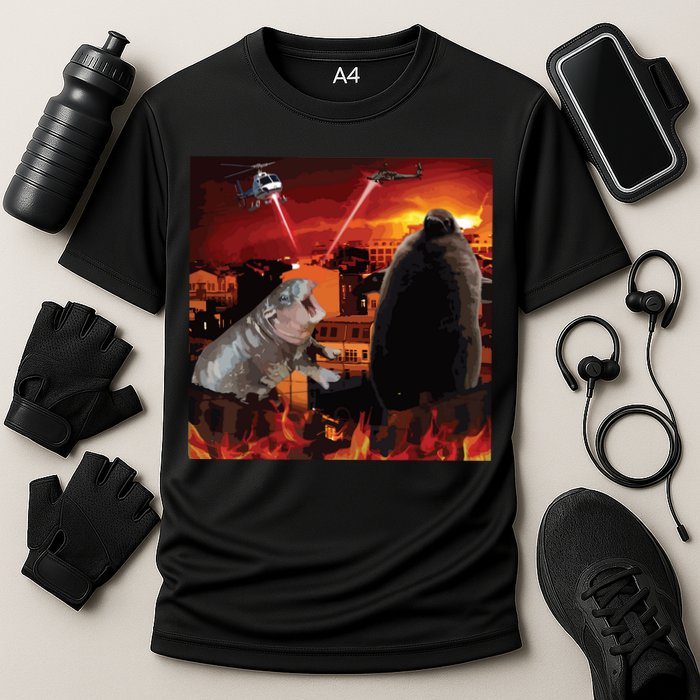 Moo Deng And Pesto Battle Cooling Performance Crew T-Shirt