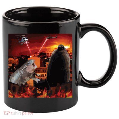Moo Deng And Pesto Battle 11oz C Handle Ceramic Mug