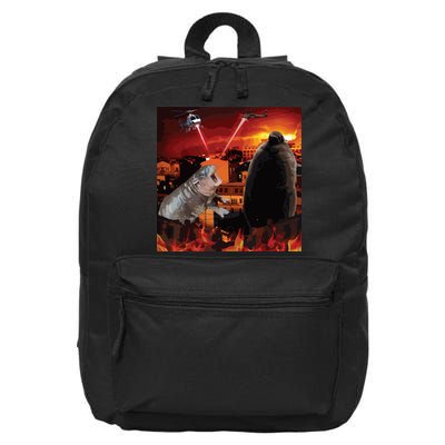 Moo Deng And Pesto Battle 16 in Basic Backpack