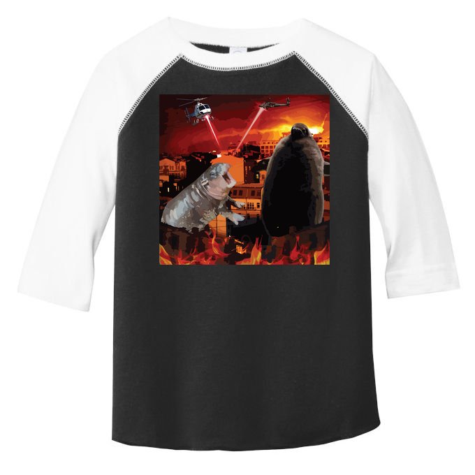 Moo Deng And Pesto Battle Toddler Fine Jersey T-Shirt