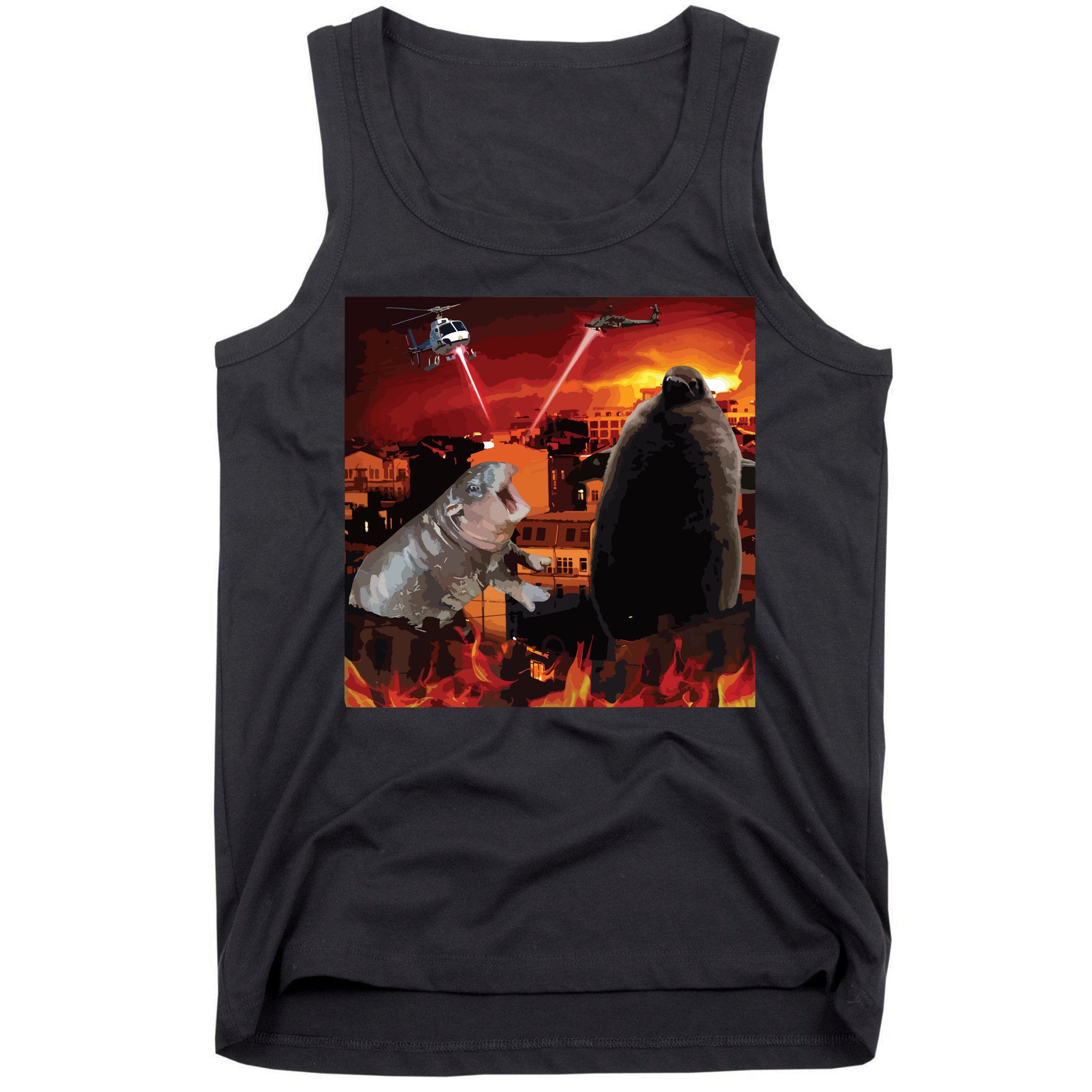 Moo Deng And Pesto Battle Tank Top