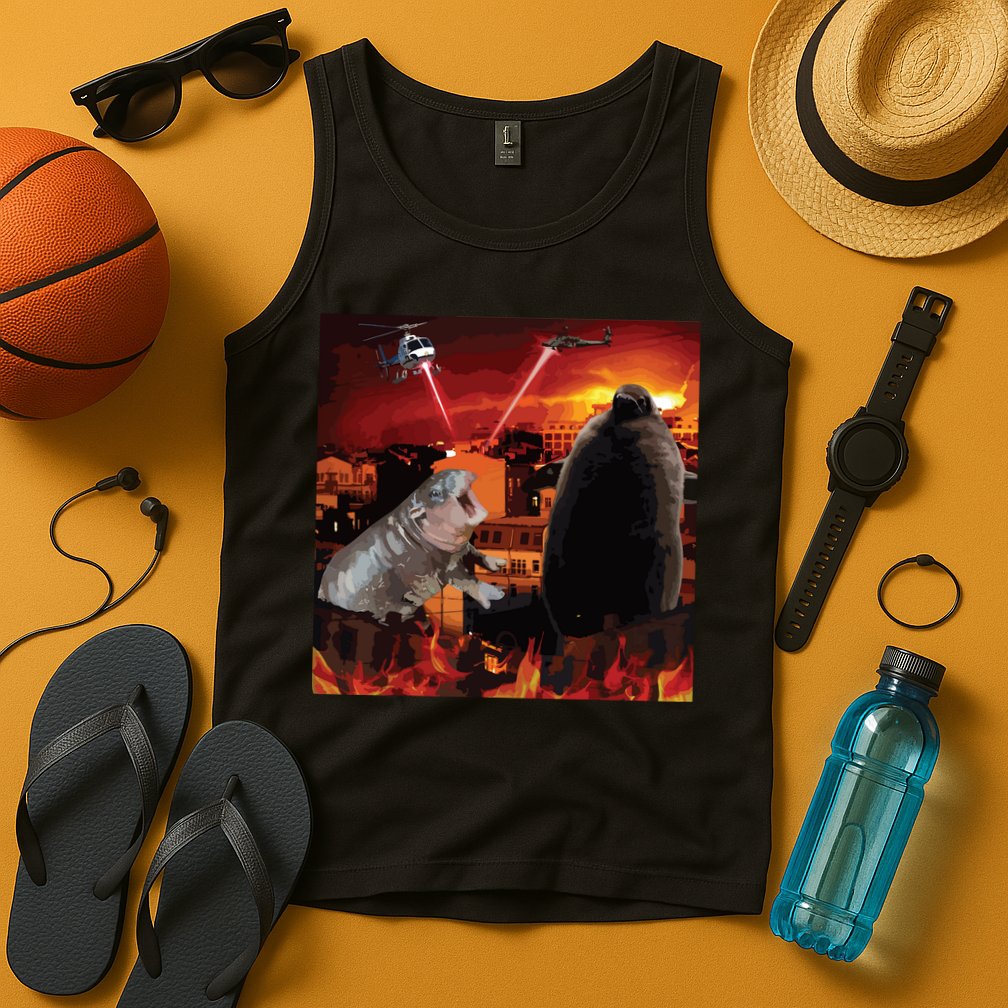 Moo Deng And Pesto Battle Tank Top