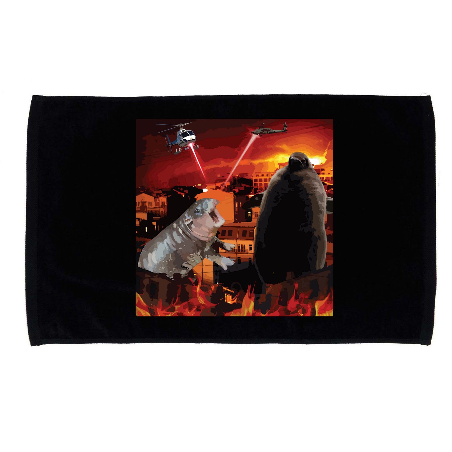 Moo Deng And Pesto Battle Microfiber Hand Towel