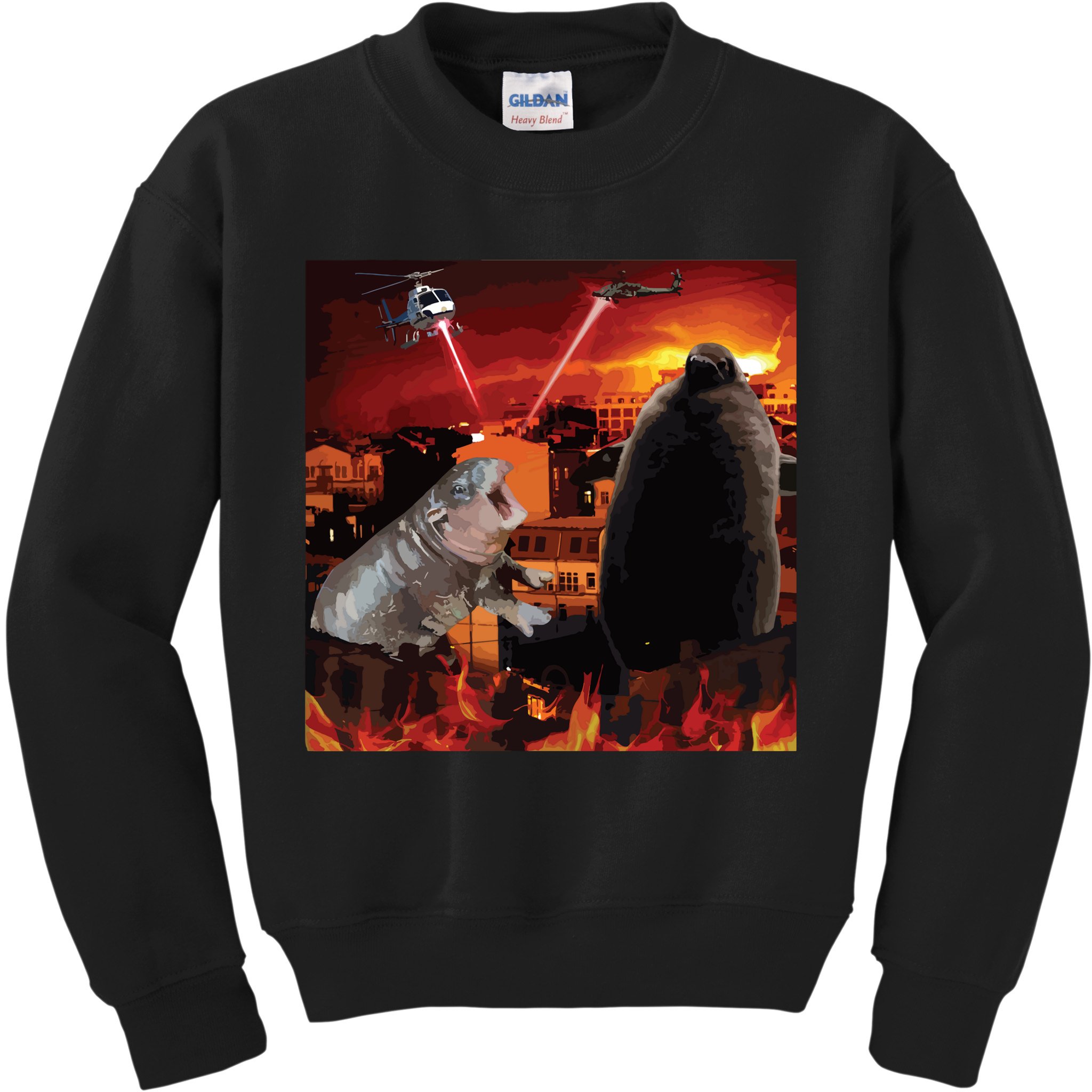 Moo Deng And Pesto Battle Kids Sweatshirt