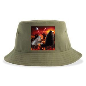 Moo Deng And Pesto Battle Sustainable Bucket Hat