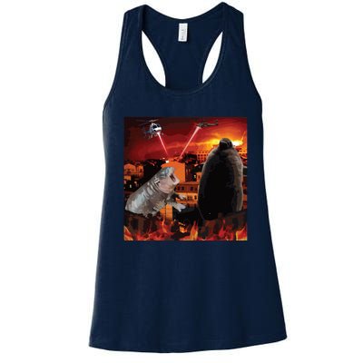 Moo Deng And Pesto Battle Women's Racerback Tank