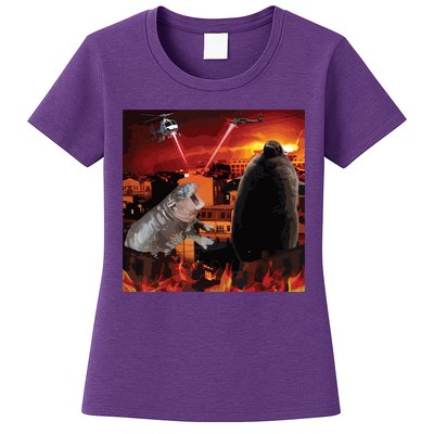 Moo Deng And Pesto Battle Womens T-Shirt
