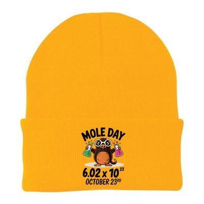 Mole Day Avogadros Number October 23rd Raglan Baseball Gift Knit Cap Winter Beanie