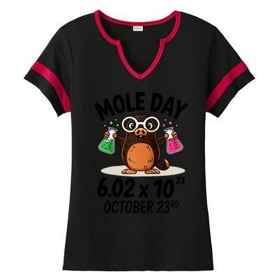 Mole Day Avogadros Number October 23rd Raglan Baseball Gift Ladies Halftime Notch Neck Tee