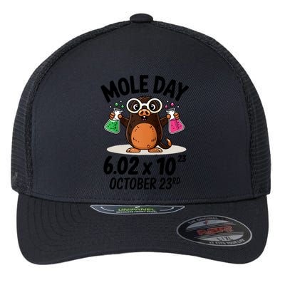 Mole Day Avogadros Number October 23rd Raglan Baseball Gift Flexfit Unipanel Trucker Cap